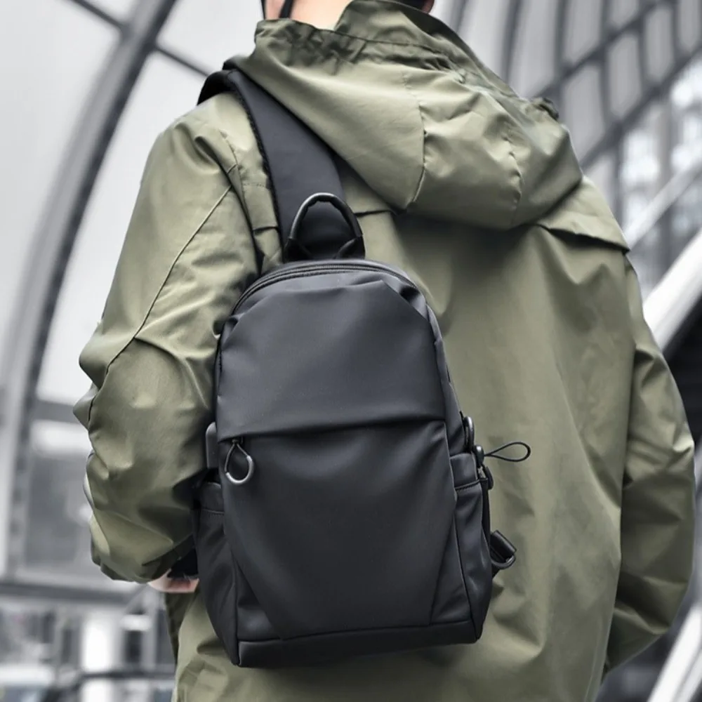 

Модная мужская нагрудная сумка из ткани Оксфорд, многослойная мини-дорожная сумка большой емкости, износостойкая черная сумка через плечо