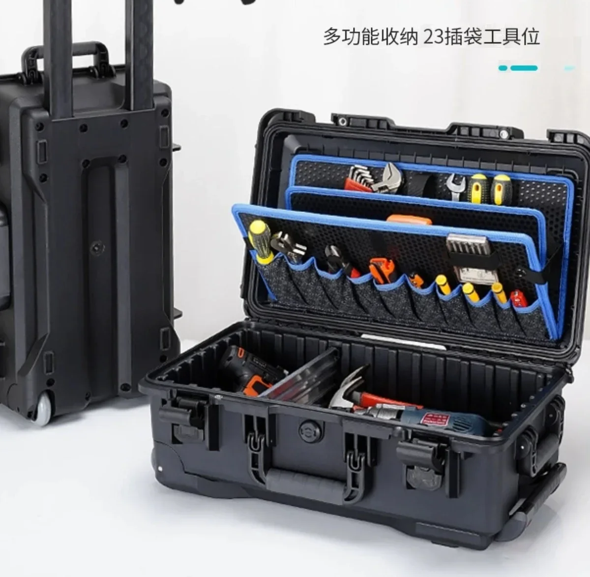 Multifunctional tie rod type toolbox maintenance Industrial grade business travel case storage Large capacity with tie rod