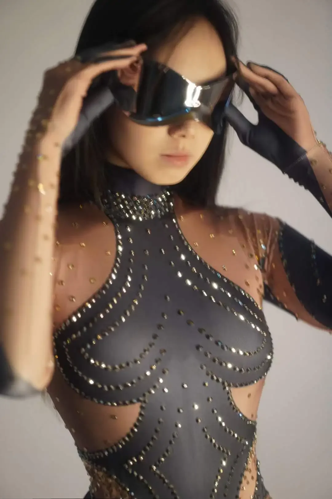 

Women Sparkly Rhinestone Party Birthday Stage Performance Wear Dance Jumpsuits For Drag Queen Costume Carnival Rave Festival