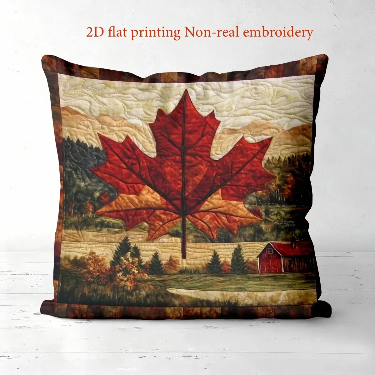 

Autumn Landscape Coussin 2D Flat Printed Peach Skin Cushion Covers Nature Style Room Decor Pillowcase For Bedroom Bed Decor