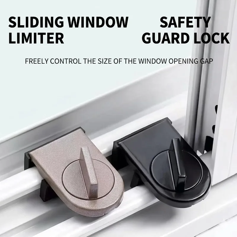 Window Limiter Heavy-Duty Aluminum Alloy Safety Lock, Child and Pet Safety Lock, Suitable for Sliding Doors and Windows - Enhanced Anti-Theft Function, Equipped with Anti-Pinch and Anti-Fall Design, Improves Home Safety