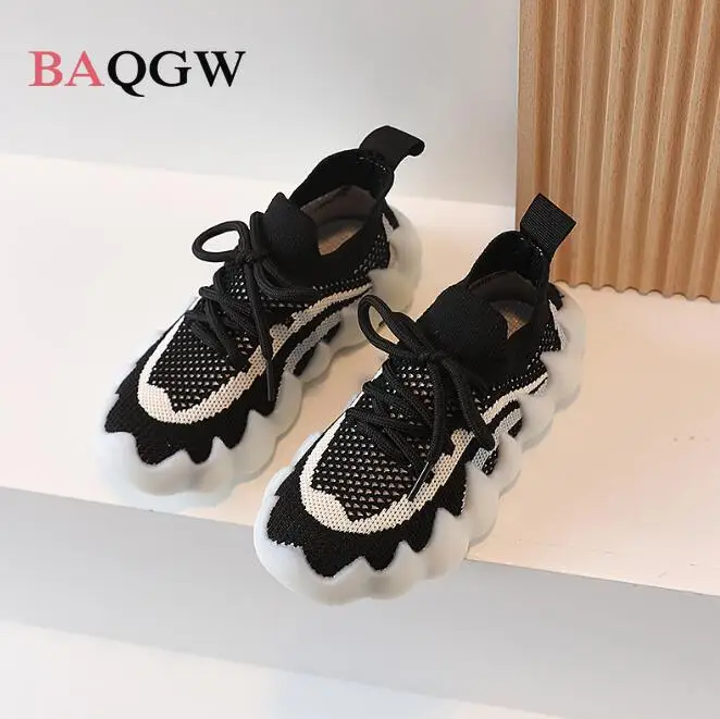 Spring Kids Soft Sneakers Girls Casual Mesh Breathable Lightweight Boys Color Block Children Non-slip Sports Shoes Streetwear