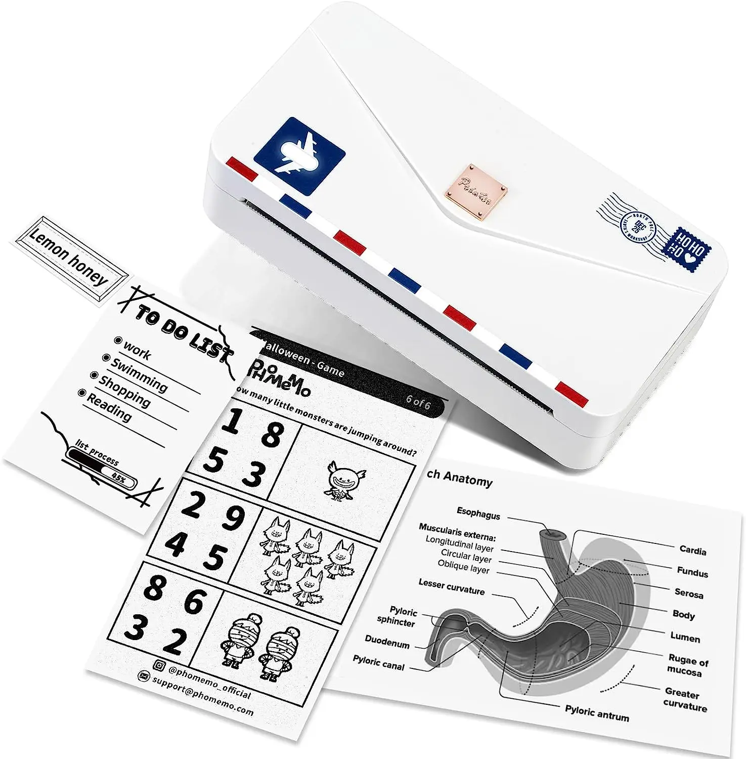 

Phomemo Portable Thermal Printer M04AS 4 Inch Mini Sticker Printer Support 15/53/80/110mm Printing Width for Photos, Notes, Memo