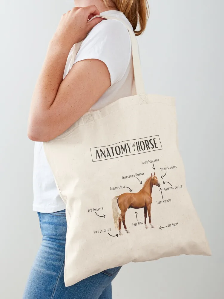 

Anatomy of a horse Tote Bag Canvas custom fabric bag Beach bag Reusable bags