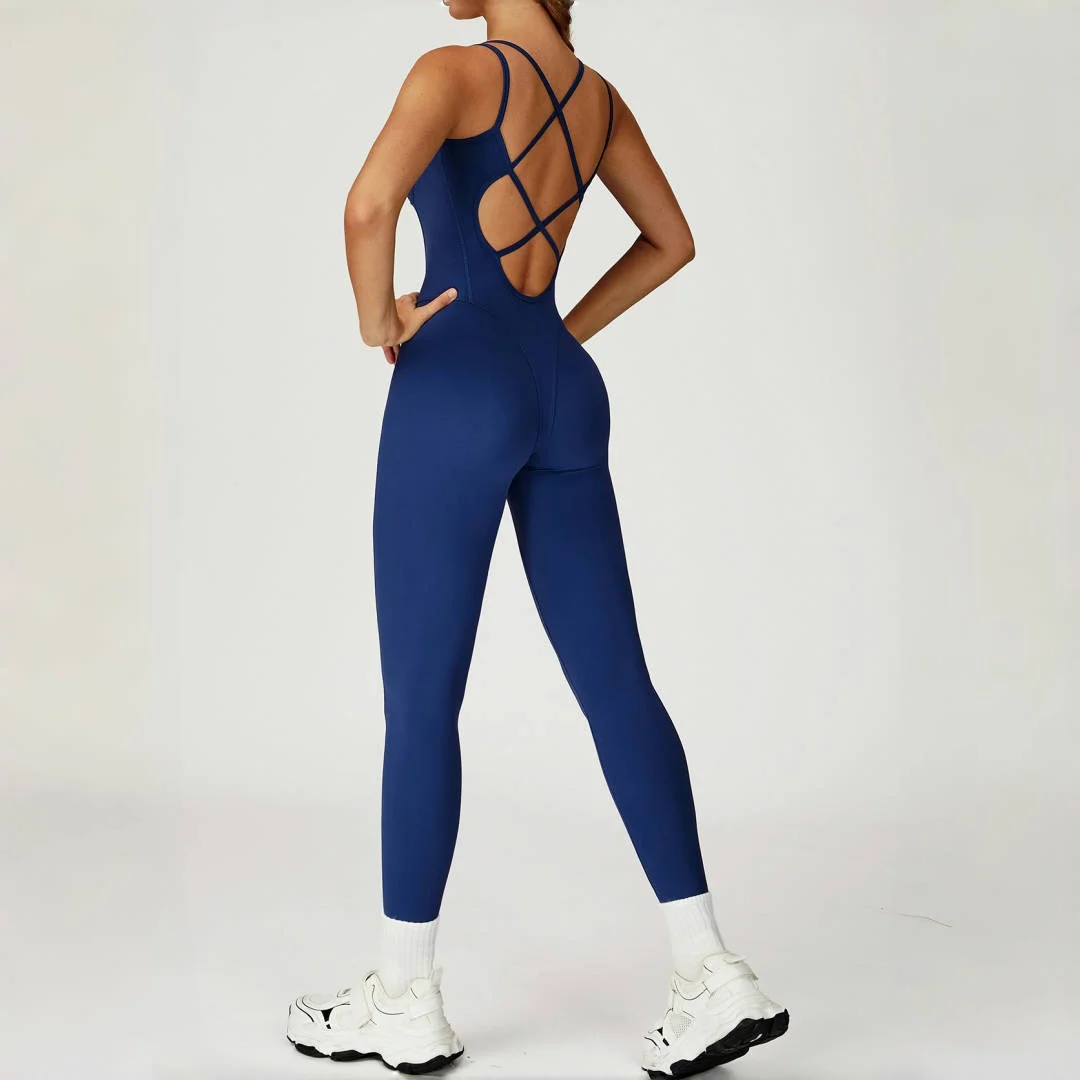 

Women's Nude Tight Backless Sports Yoga Jumpsuits Hip Lift One-Piece Yoga Fitness Suit Outdoor Running Workout Gym Yoga Bodysuit