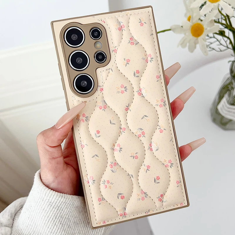 Luxury Leather Floret Bracelet Cover Case For Samsung Galaxy S26 Ultra S25 S24 Plus S23 A36 A56 A25 A35 A53 A54 A15 A16 A17 A26