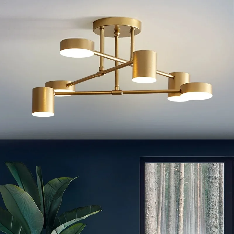 

Aipite modern gold bedroom room ceiling lamp simple LED living room dining table decorative lamps