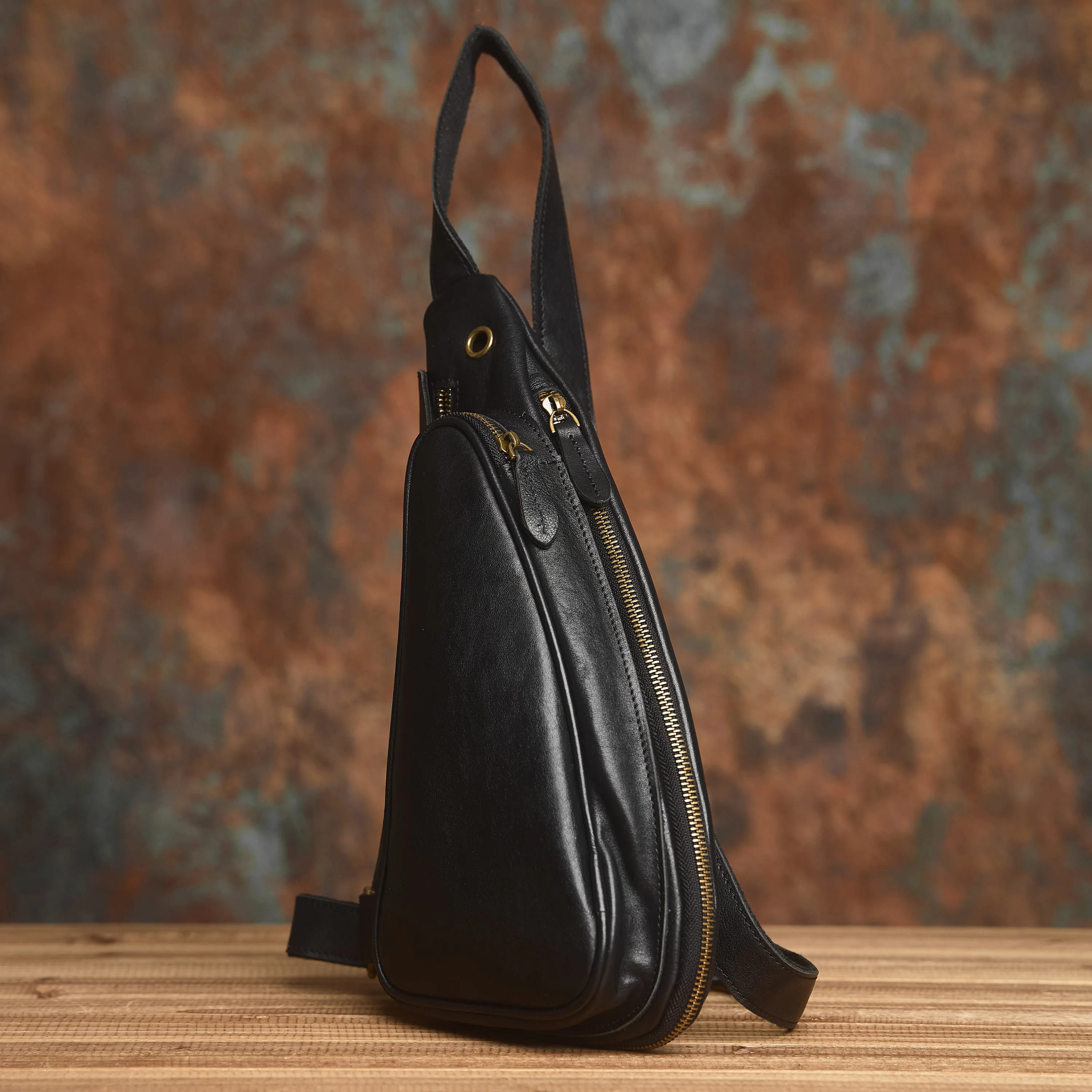 Nasva Leder Retro Herren Brusttasche Mode Leder Knödel Tasche Umhängetasche Sport Fitness kleine Umhängetasche – Detail 14