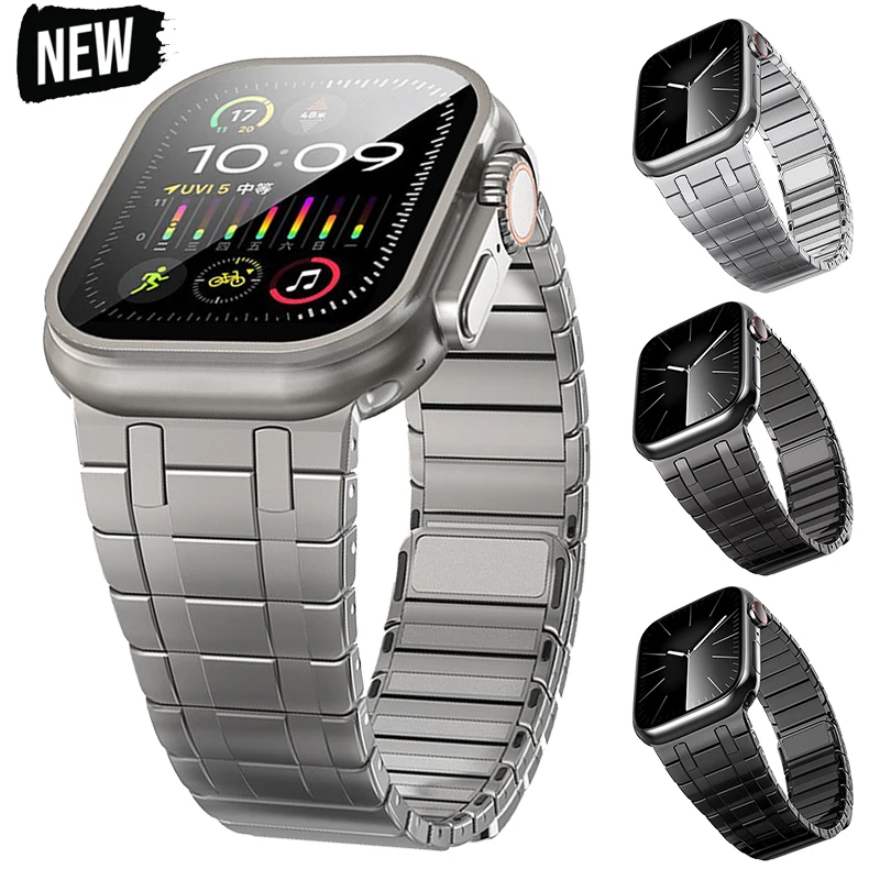 

Магнитный ремешок для Apple Watch Ultra 2 49 мм 46 мм 42 мм 45 мм 41 мм 44 мм 38 40 мм Металлический ремешок из нержавеющей стали IWatch 10 9 8 7 6 SE 5 4