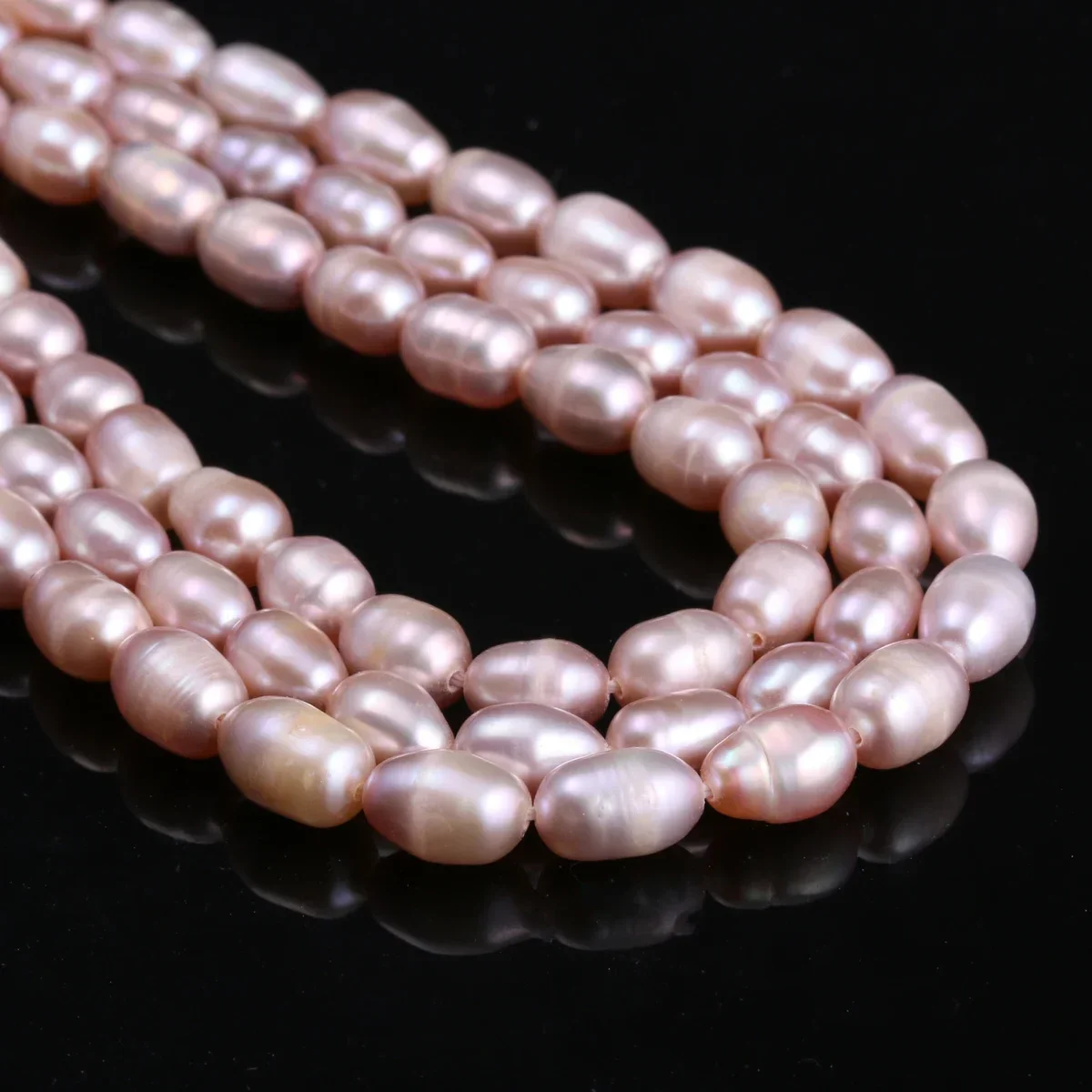5-6mm AA 36cm Natural 100% Freshwater Pearl Beaded Rice Shape Isolation Loose for Jewelry Make DIY Necklace Bracelet Accessories - Image 3