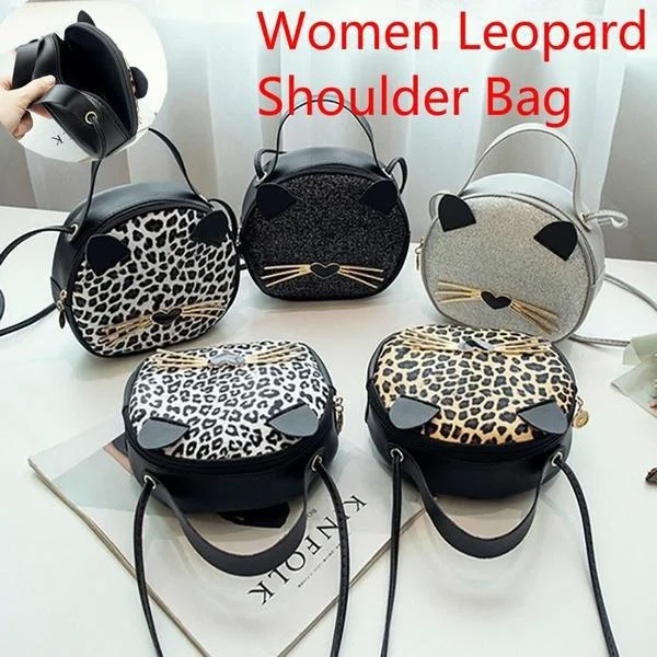 Fashion Women Cartoon Animal Leopard Shoulder Bag Tote Purse Crossbody Bags for Women