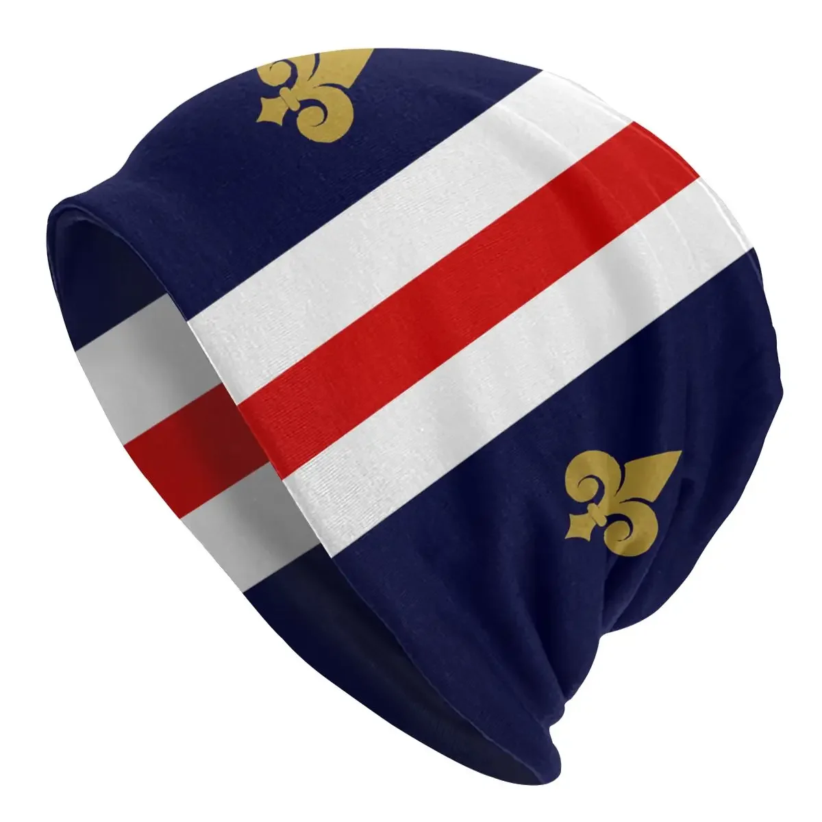 Fleur-de-lis France French Flag Skullies Beanies Fleur De Lis Lily Hat Cool Street Cap Autumn Winter Warm Bonnet Knitting Hats