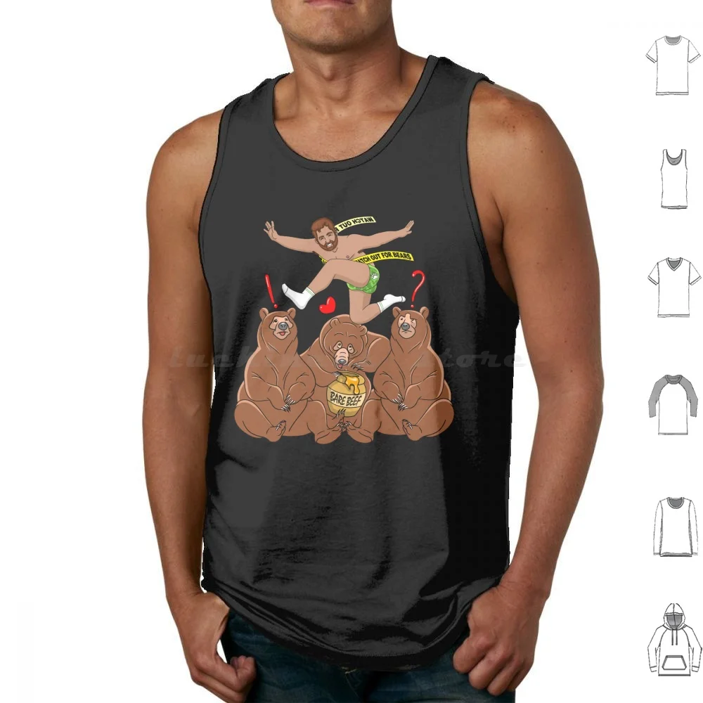 Watch Out For Bears Tank Tops Vest Sleeveless Chaser Barebeef Bears Bear Woof Pride Grrr Men Cute Bearart Bearpride Bearflag