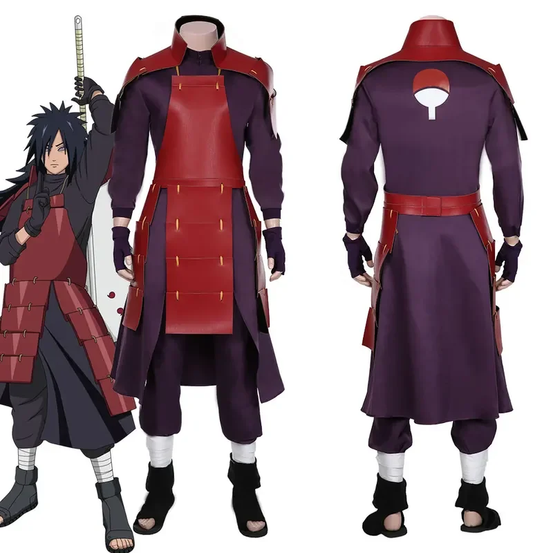 Anime Uniform Uchiha Madara Cosplay Battle Suit Halloween Party Full Set wigs Costume Retro uniform Battle costumes