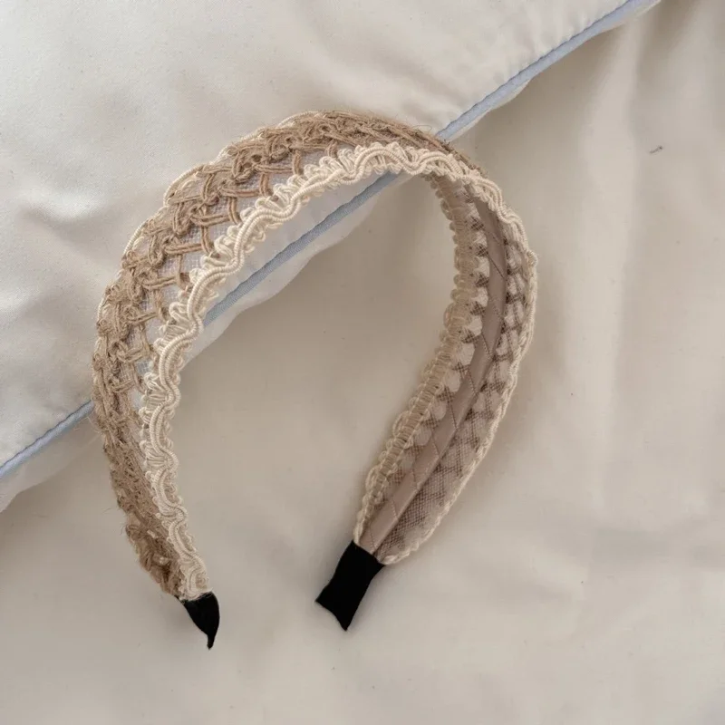 عصابة رأس واسعة الحواف من القش للنساء، عصابة رأس بوهيمية أنيقة ورشيقة وعصرية للصيف على قبعة الشاطئ #2