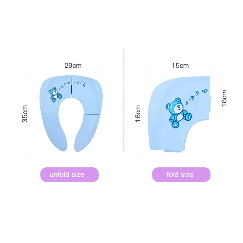 Asiento para orinal plegable de viaje para bebé, almohadilla portátil para silla de entrenamiento para el baño para niños pequeños