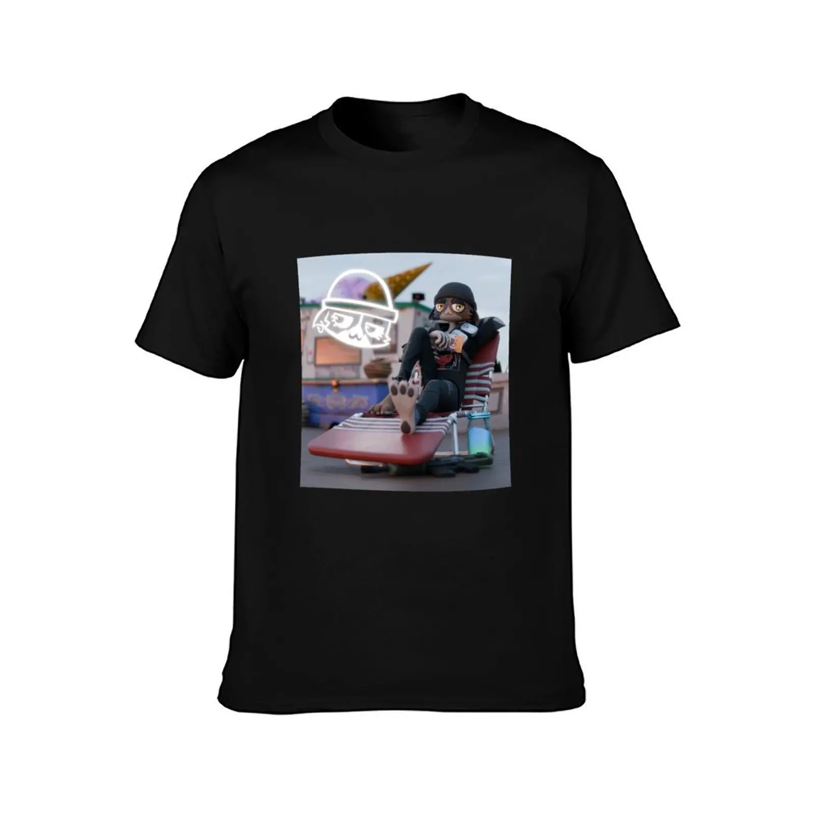 Meowskulls: Summer Rest T-Shirt Minimalist Graphic Tee Shirt T-Shirt