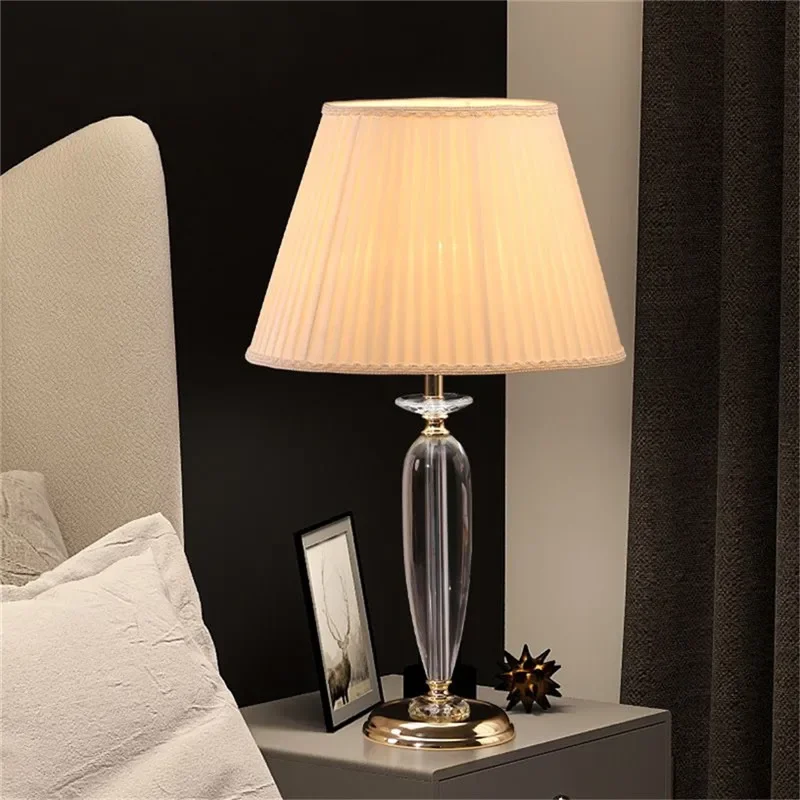 BERTH Fashionable Modern Crystal Table Lamp LED Luxury Living Room Bedroom Study Villa Hotel Home Decoration Light