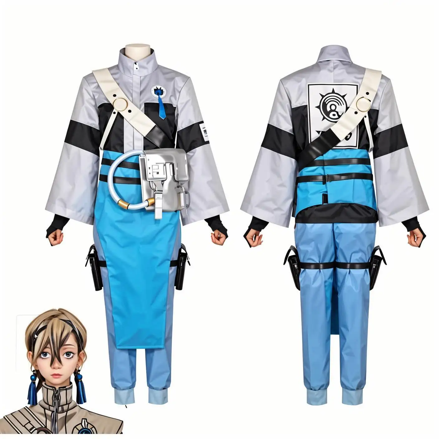 

Anime Gachiakuta Zanka Nijiku Cosplay Costume Riyo Reaper Coat Pants Uniform Halloween Carnival Party Suit