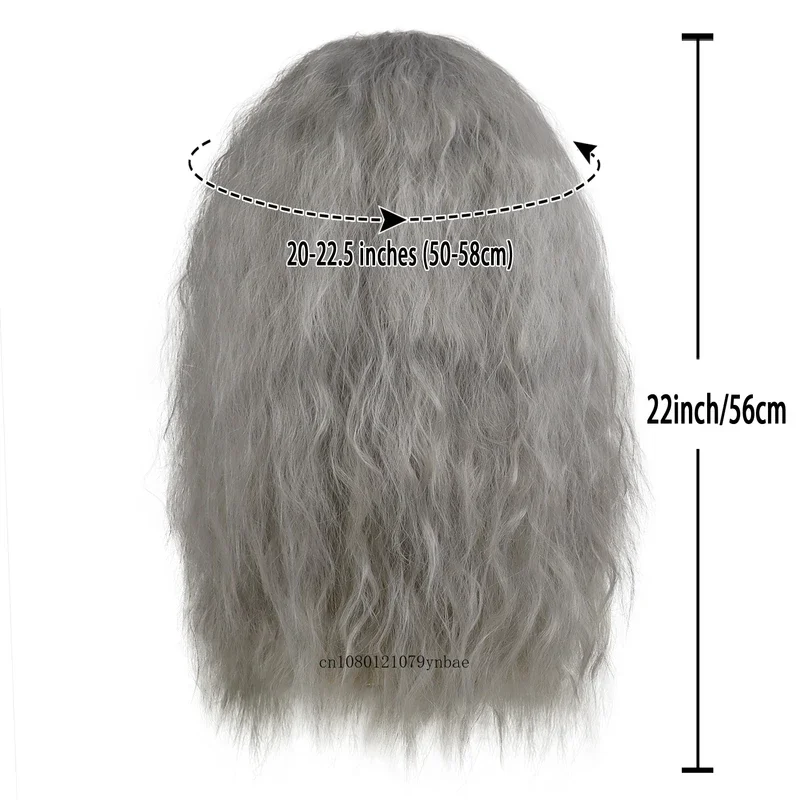 Synthetic Hair Anime Dumbledore Cosplay Wigs for Mens Gandalf Long Grey Beard Wig Heat Resistant Costume Party Halloween Use