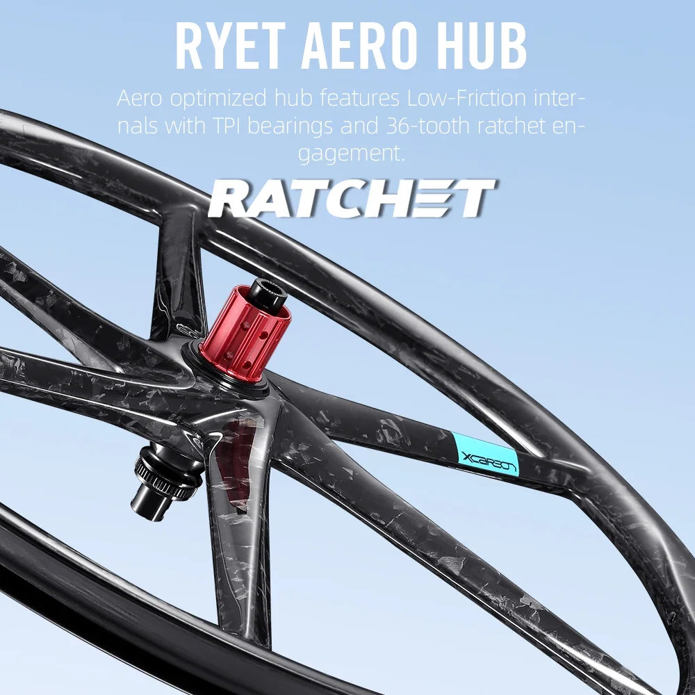 

Полностью карбоновые гравийные колеса RYET, 36T, керамическая втулка, 6-спицевой аэробескамерный дисковый тормоз для шоссейных гравийных гонок