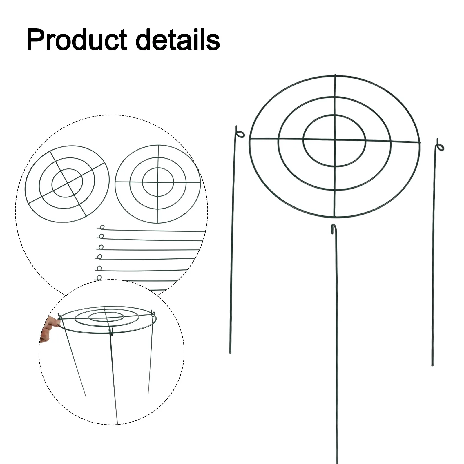 3 Pack Metal Plant Support Cages Essential for Climbing Plants in Your For Garden includes Peonies and Hydrangeas