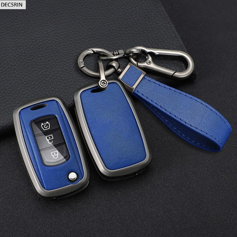 Zinc Alloy+Leather Car Remote Key Case Cover Shell Fob For DFSK Dongfeng Fengguang 580 DFM Glory 560 500 Keychain Accessories