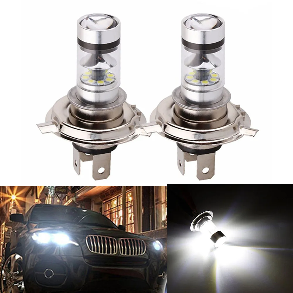 H4 LED Fog Lights High Power 100W 20 SMD Super Bright Auto LED Fog Lights for Cars Truck Driving Light Bulb Lamp DC 12V-24V