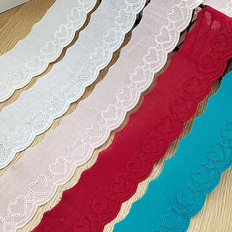 

14Yards New Heart-shaped Pattern All Cotton Lace Decal Fabric HandmadeDIY Dress Clothing Textile Accessories Lolita Skirt Fabric