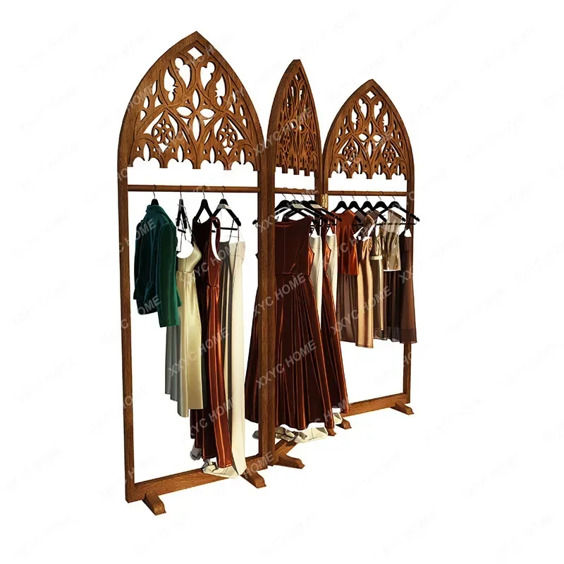 A Folding screen window display rack Display rack Floor-to-ceiling clothes rack