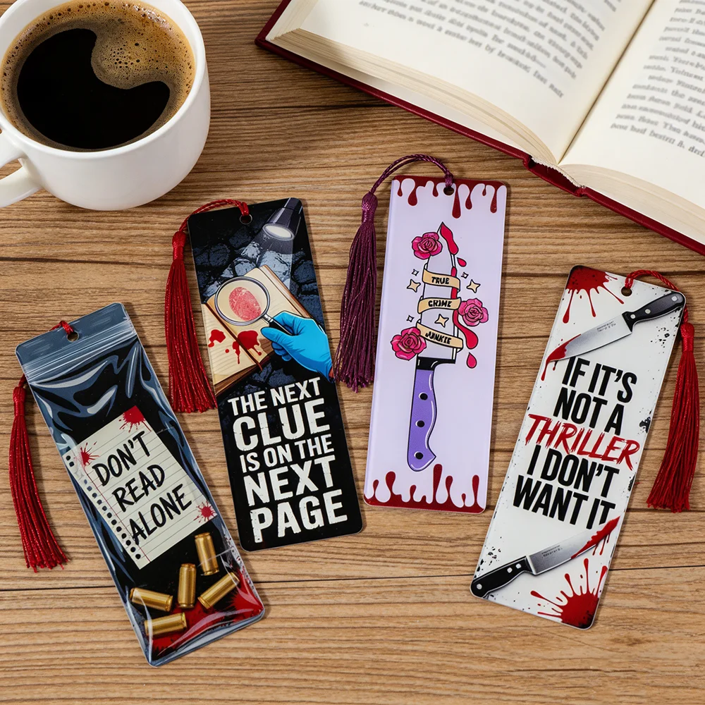 True Crime Acrylic Bookmark Dark Romance Merch for Women Cheap Things Office Supplies Adults Fun Gift Unusual Stationery