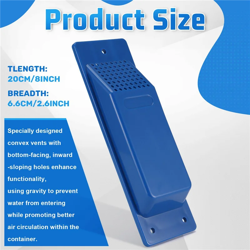 ABUL-16PCS Kit presa d'aria per contenitore di spedizione Accessori per contenitori di spedizione resistenti Kit di ventilazione del flusso Blu