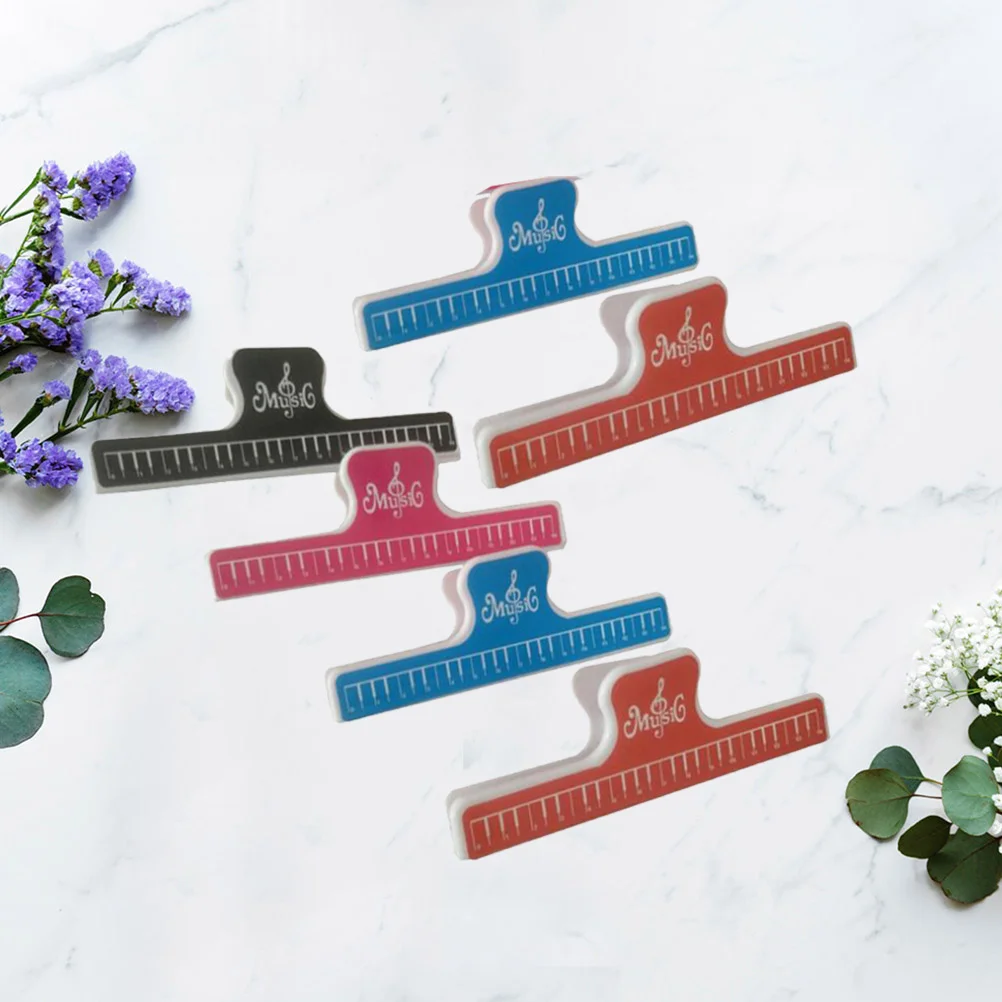 

6Pcs Piano Score Clips High Quality Plastic Music Sheet Holders Reusable Waterproof Book Page Clamps for Choir Band Music