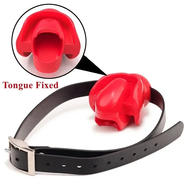 BDSM Tongue Fixed Open Mouth Oral Bite Gag Silicone Mouth Gag Harness Fetish Bondage Adult Games Flirt Sex Toys For Couples Men