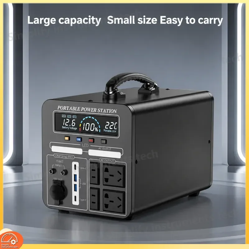 600W Portable Power Station 220V Solar Generator Large Capacity Battery Backup Outdoor Camping Emergency Supply for Car RV