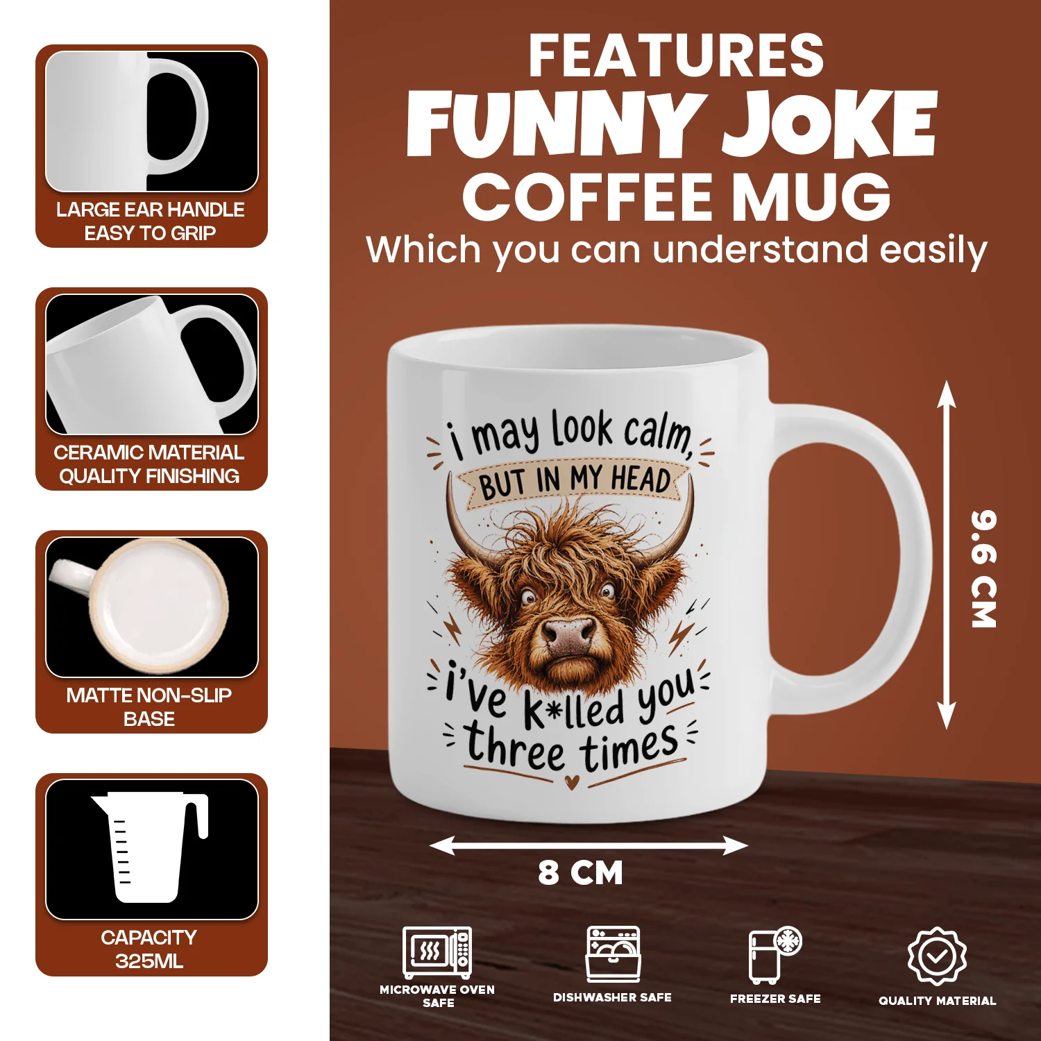 Highland Cow Funny Quote Coffee Mug - 