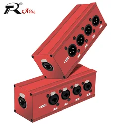 RJ45 CAT5 to 4 Channel 3Pin XLR Audio/DMX over Network Cable Extender,DMX512 Network Signal Extender 1 Male+1 Female 1Pair/1pc