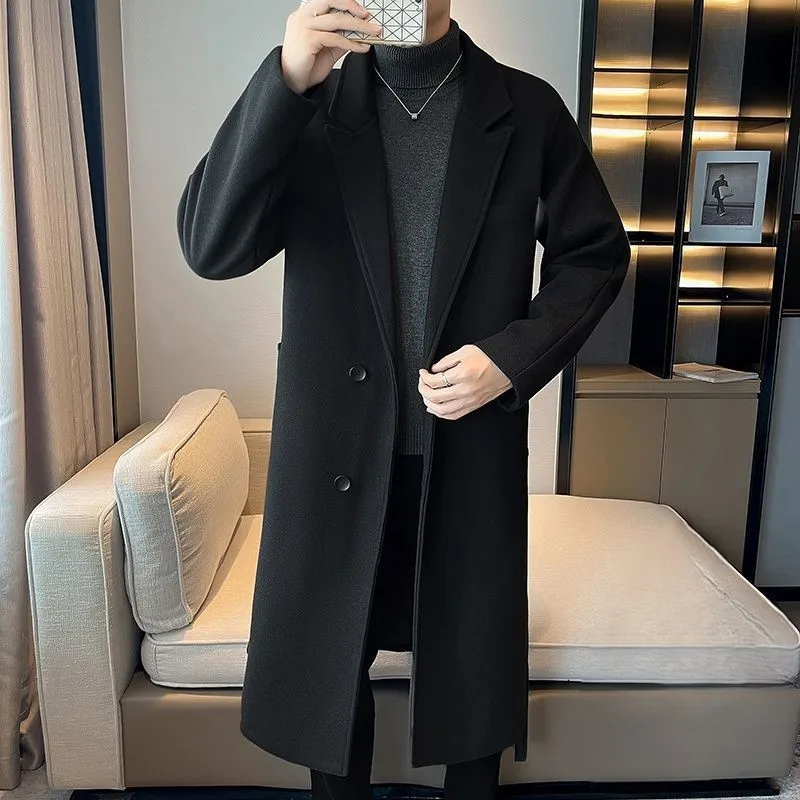 

Wool Blend Embroidery Mans Slim-Fit Skinny Narrow Tight Close Body Hugging Form Shape Revealing Defining Outlining Slimming Cool