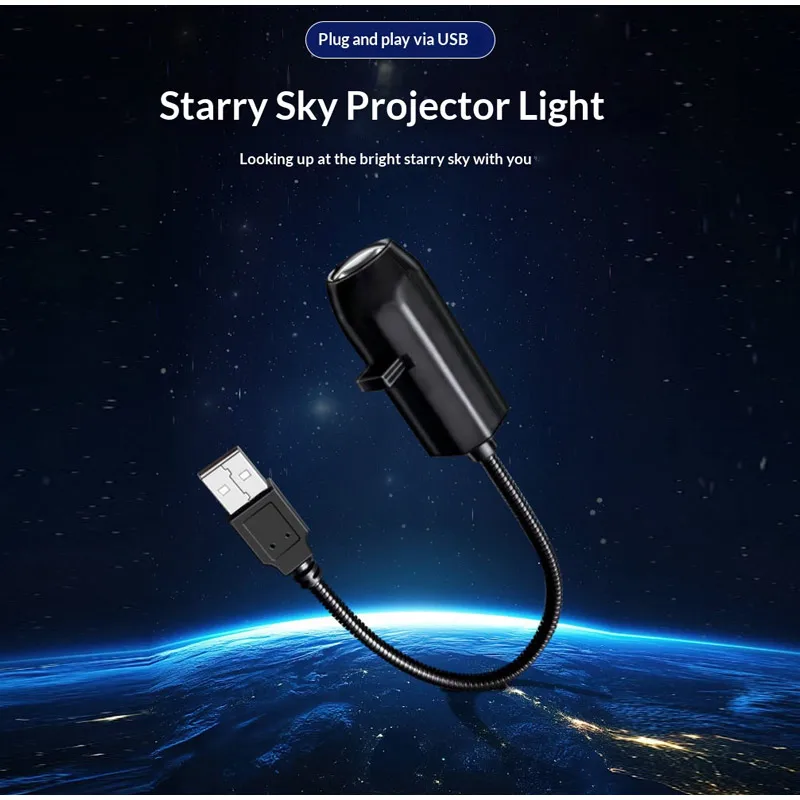 Christmas USB LED Projection Light Creative Planet Moon Light 6/10 Patterns Deer Santa Christmas Atmosphere Light Festival Decor