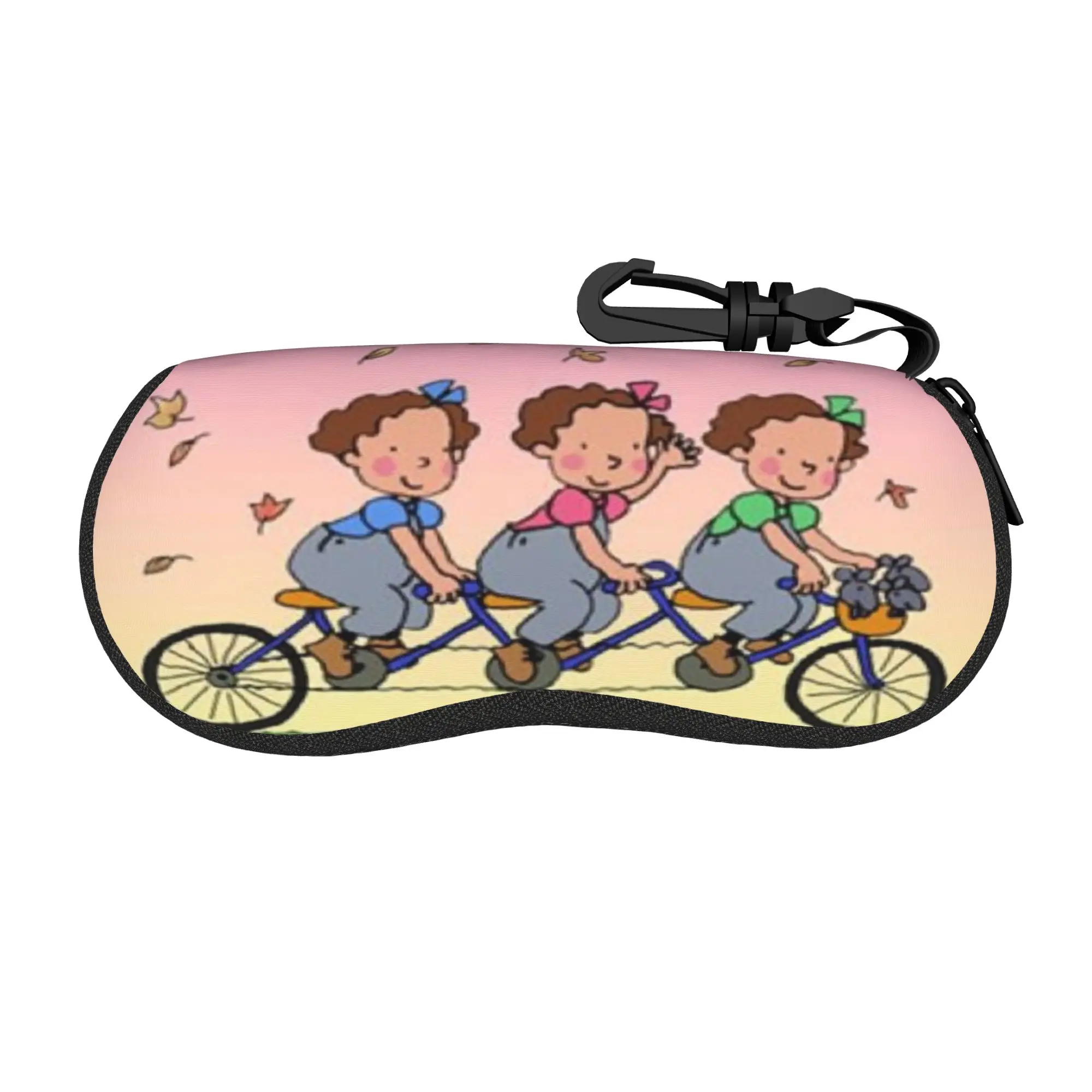 Las Tres Mellizas cartoon Glasses Case Women Waterproof Box  Eyewear Storage Box Cute Eye Contacts Case