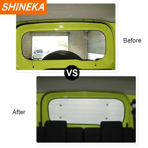 Imagen 2 del producto SHINEKA-Visera de ventana de coche, Kit de aislamiento térmico para parasol para Suzuki Jimny JB64 JB74 2019 2020 2021 2022 2023 + accesorios exteriores