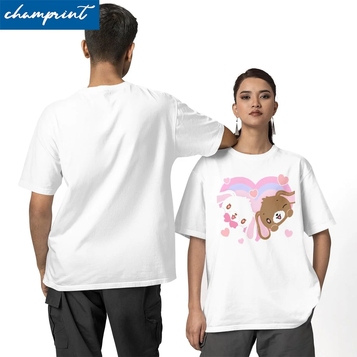 Sugarbunnies amor t camisas para homens mulheres 100% algodão hipster camiseta tripulação pescoço dos desenhos animados camiseta manga curta roupas pl