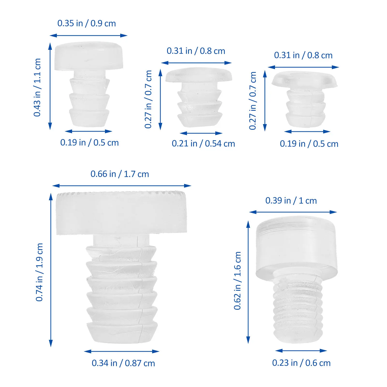 150Pcs Anti Collision Bumpers Transparent Silicone Embedded Stem Bumpers Cabinet Door Protectors Clear Table Grippers Furniture
