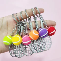 Tennis Racket Keychain - Cute Sport Mini Keychain 6 Color Pendant Car Keyring Sports Key Chain Love Sports Gifts