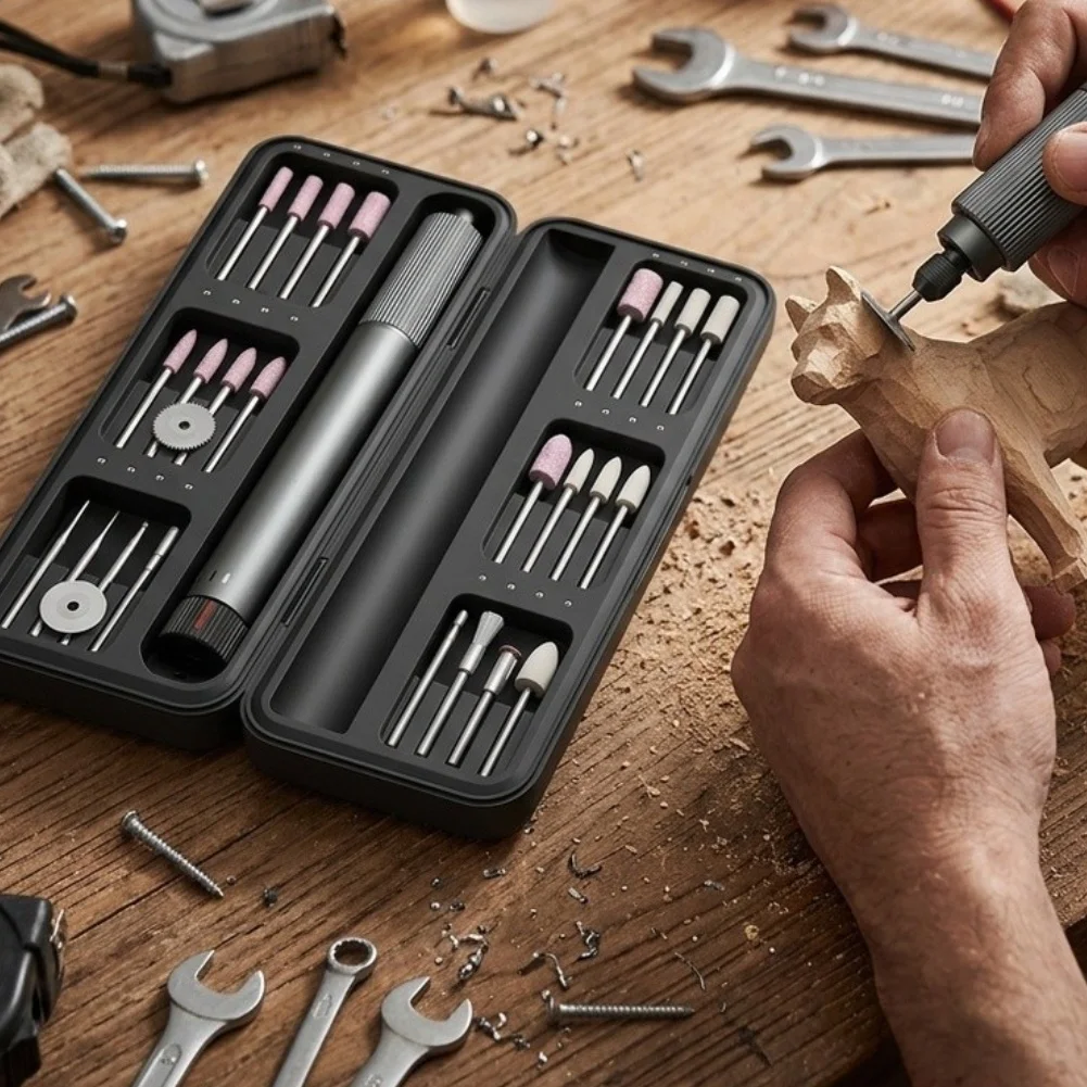 Cordless Rotary Tool Kit With 24 Accessories Electric Carving Pen Variable Speed- Rotary Tools Kit Power Tool