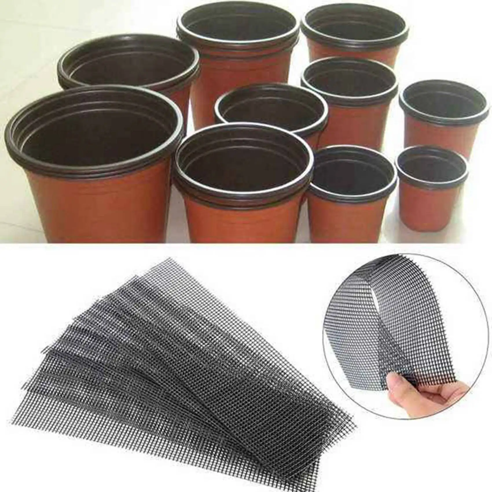 

ABAH-Flower Pot Hole Grid Mat Bottom Grid Mat 4 Inch X 12 Inch 10 Pieces Of Gasket-Bonsai Drainage Net