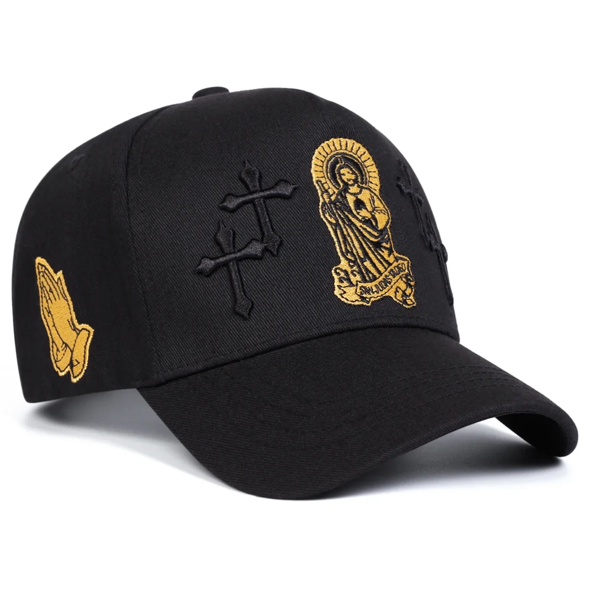 Unisex Cross Embroidery Baseball Caps Spring Autumn Outdoor Adjustable Casual Hats Sunscreen Hat Sports Cap