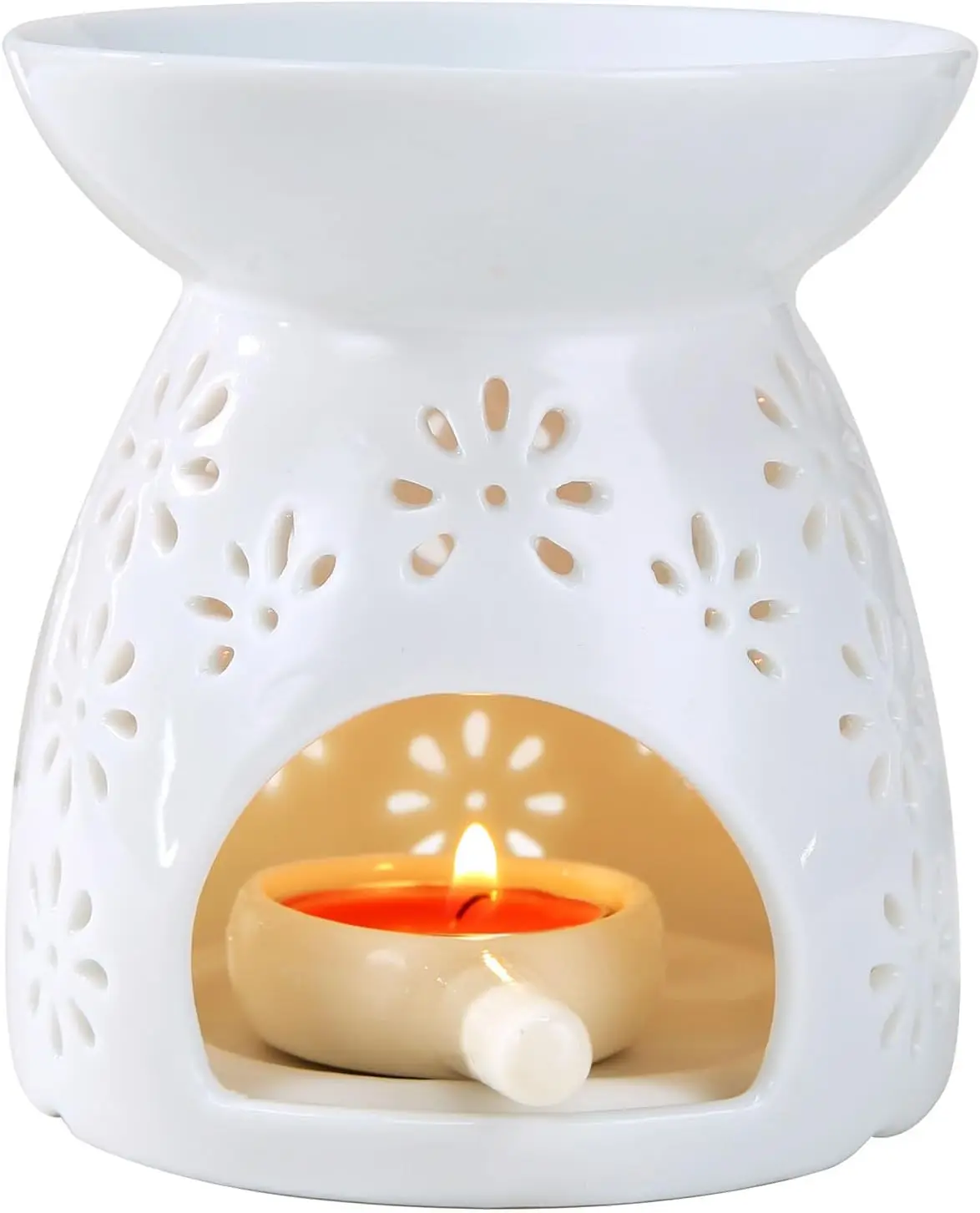 

Ceramic Tea Light Candle Holder, Essential Oil Burner, Wax Melt Warmer, Home Decor
