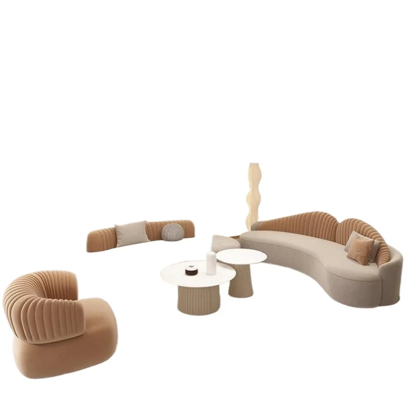 

Hall curved sofa, technology leather wedding dress store clothing store reception sofa