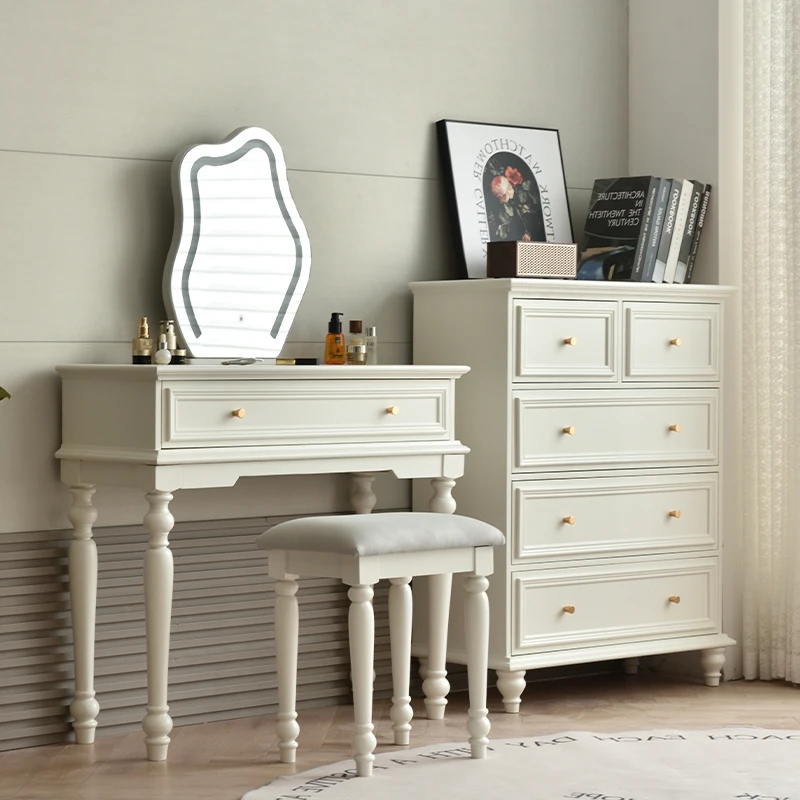 

European Jewelry Vanity Table Closets Cosmetics Vintage Mirror Bedroom Dressing Table Cabinet Storage Vestidores Home Furniture
